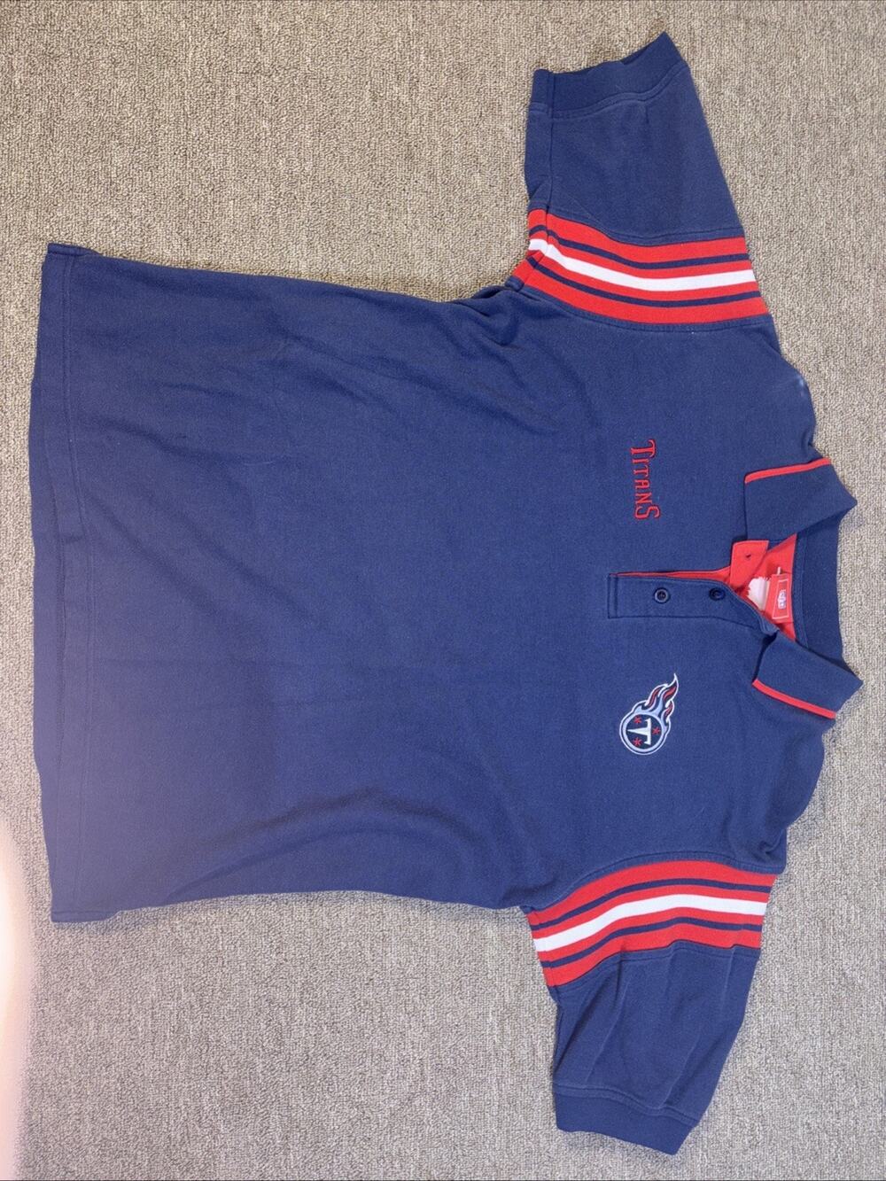 Vintage Tennessee Titans Polo Shirt Large Embroidered 23x27